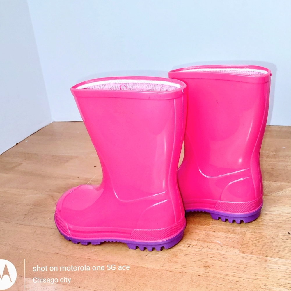 Bright Pink Rain Boots